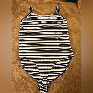 Forever 21- Multicolored striped bodysuit in XL